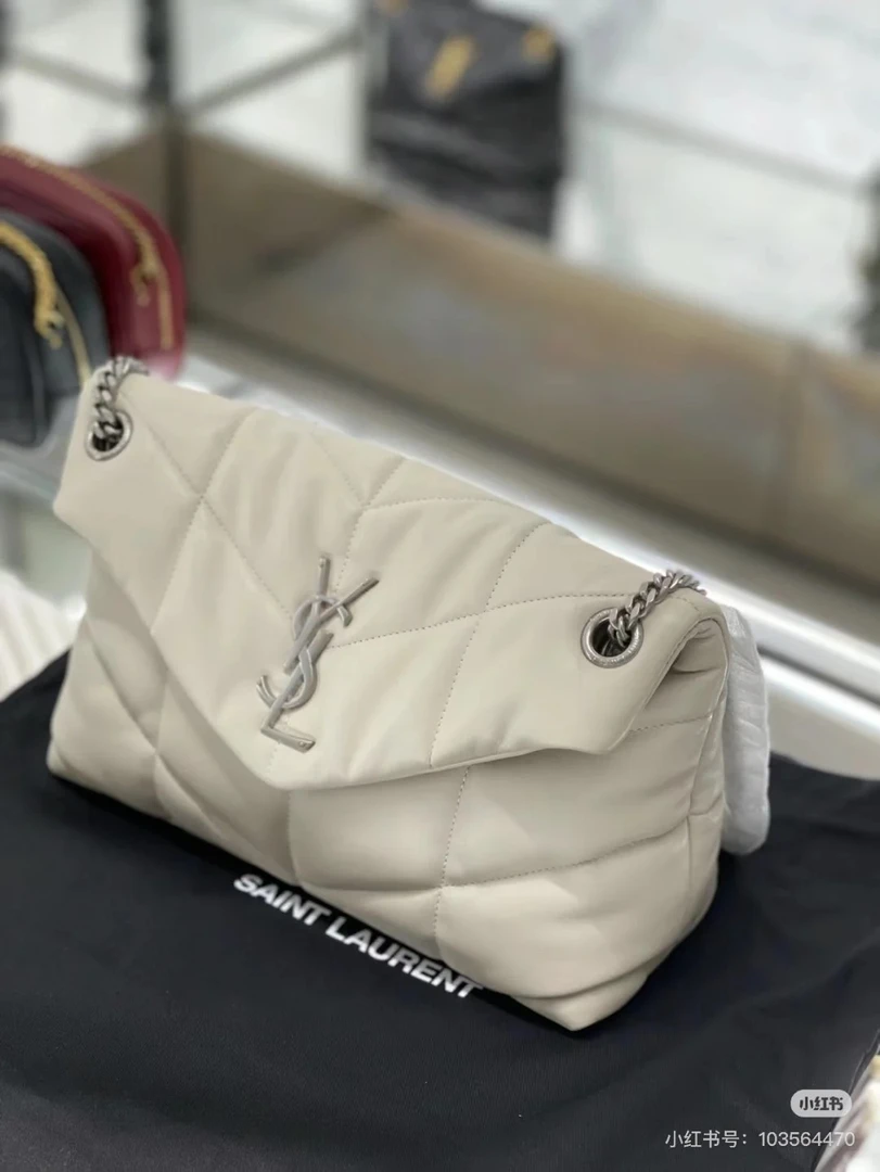 99新 YSL/圣罗兰 云朵中号白银 斜挎包/公价无/甄选