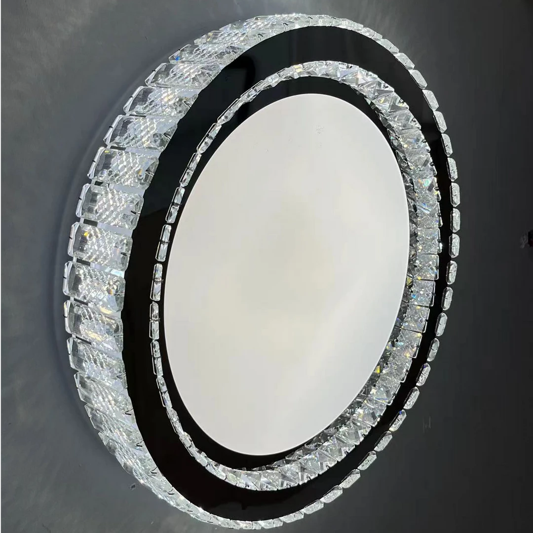 主卧室吸顶灯2025年新款led房间水晶灯园形轻奢客厅主卧吸顶灯