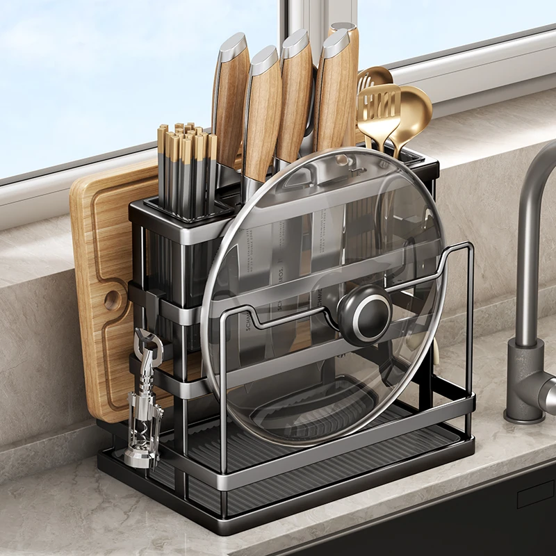 厨房菜刀具收纳架筷子筒菜板一体收纳壁挂式筷子笼砧板刀架置物架