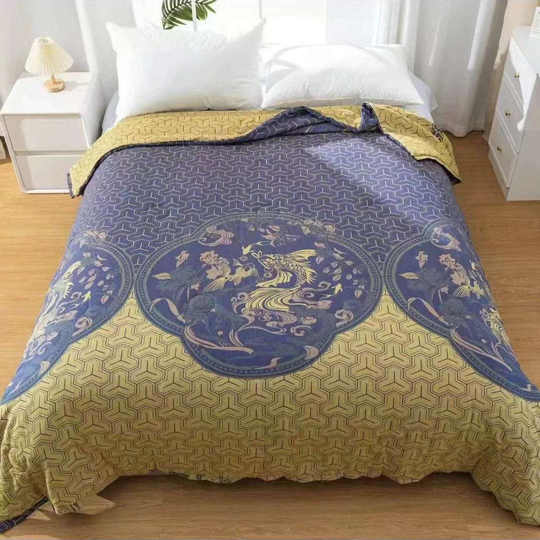 【兰锦鲤】纱布盖毯天丝四季毯230*250