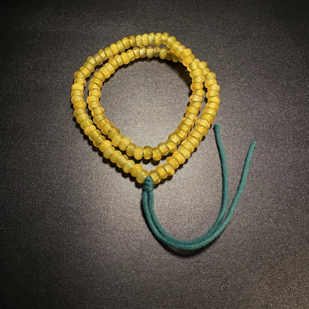 20世纪鸡油黄玛瑙珠串333-574