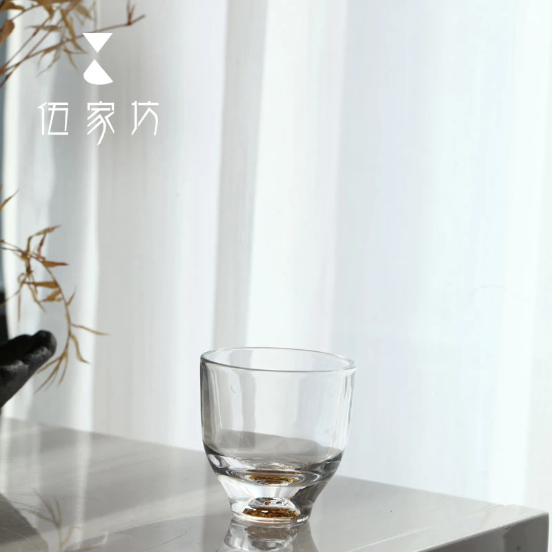 水晶竹节玻璃主人杯装耐热茶杯品茗杯单杯家用高档茶具中式