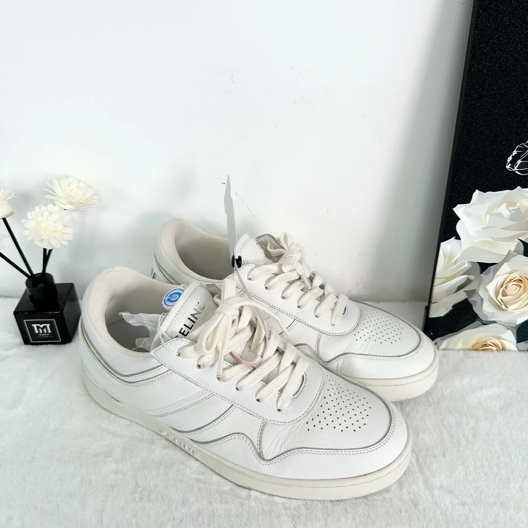 celine/39码/皮革纯白板鞋/97新/TT0190