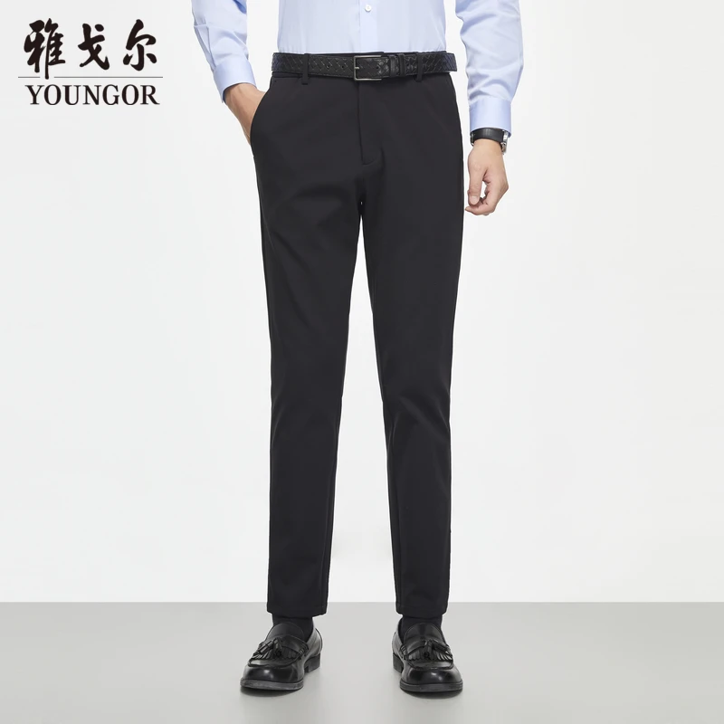 【新商务】雅戈尔男士直筒休闲户外裤高弹力官方商务松紧腰休闲裤子