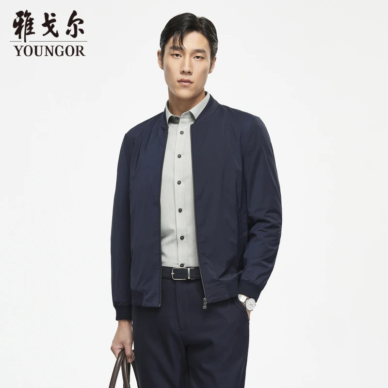 【设计师款式棒球领】雅戈尔时尚简约舒适春秋立领休闲男外套