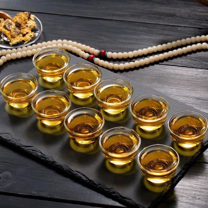 功夫耐热玻璃小茶杯防烫加厚玉兰杯主人杯花茶杯透明品茗小号杯子