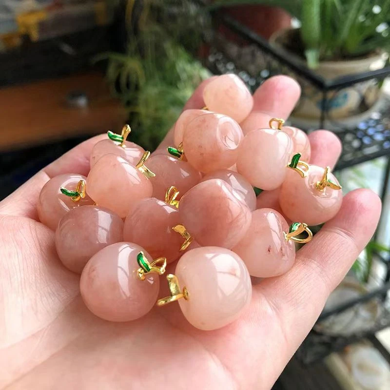 天然金丝玉桃花酿苹果吊坠甜美新中式平安果复古配饰闺蜜节日礼物