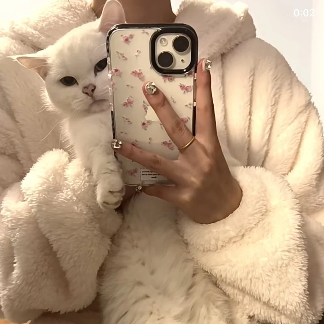 ins粉色碎花iPhone15手机壳13苹果14Promax简约软壳12防摔78p女xr