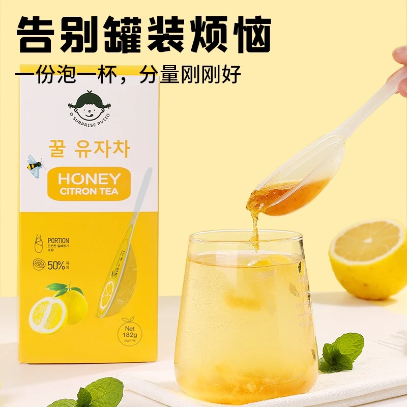 韩国进口普蒂欧蜂蜜柚子茶小包装水果茶泡水冲水冲泡饮品182g