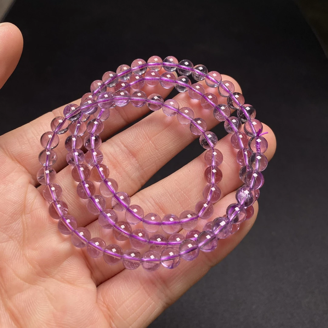 w26巴西紫水晶手链6mm+多样性发一