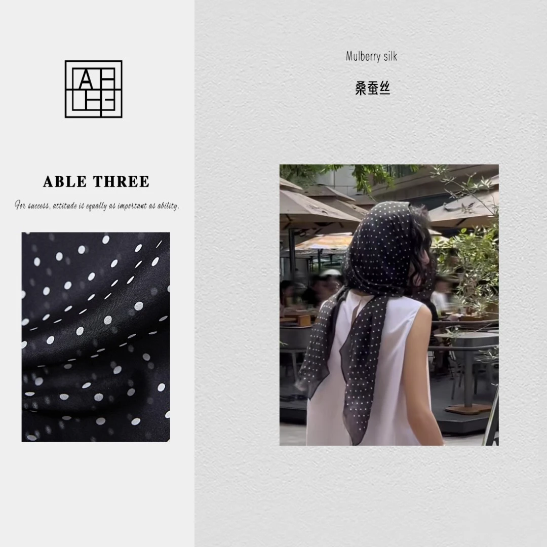 ABLE THREE| 波点桑蚕丝艺术百搭时尚长丝巾 XY-SS8968