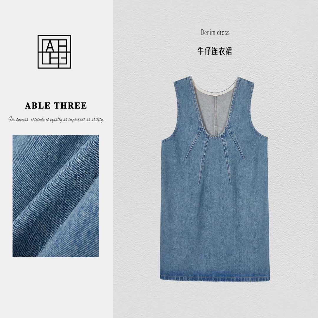 ABLE THREE丹宁牛仔复古宽松正反穿连衣裙减龄无袖连衣裙SS8964