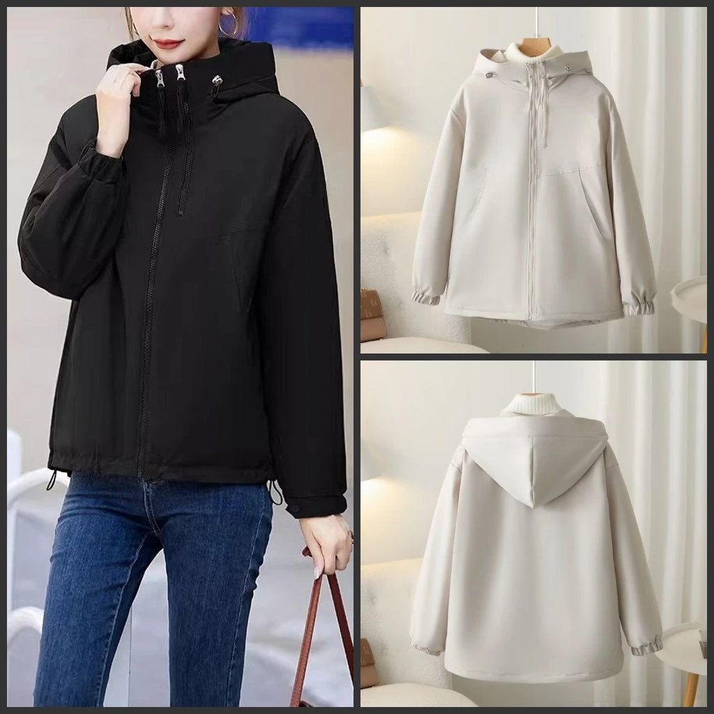 梦冬佳--100-190斤大码女装秋冬夹棉外套连帽休闲显瘦棉衣棉服