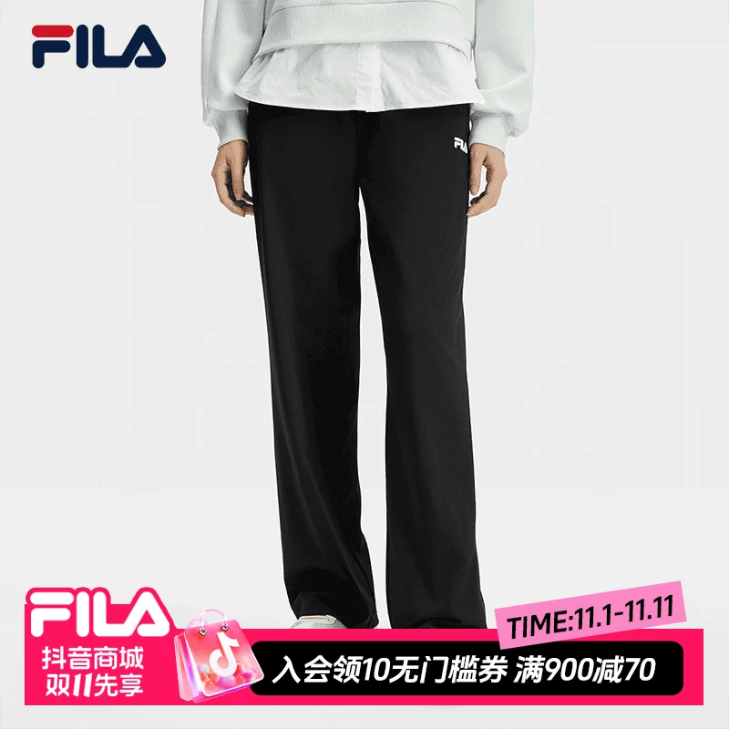 Fila/斐乐女士时尚百搭直筒潮流秋季运动休闲舒适长裤F11W438601F