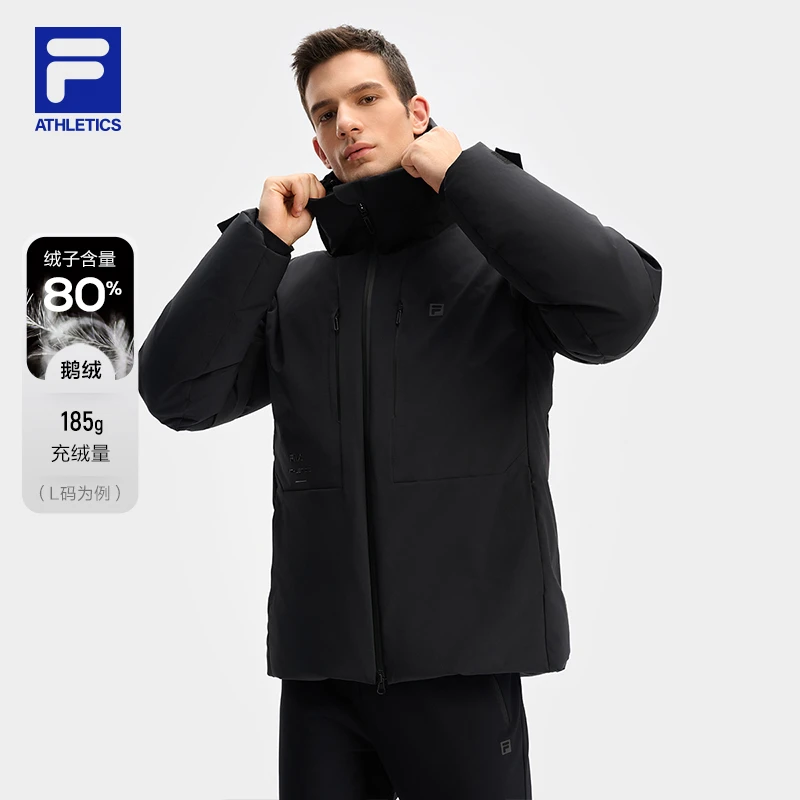 Fila/斐乐男子【加厚防风连帽羽绒服】秋冬保暖运动上衣运动休闲