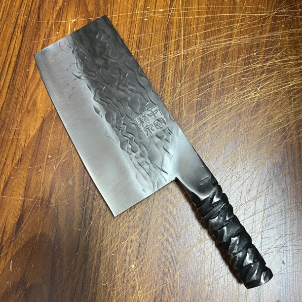 龙泉 库存 扭转一体菜刀纯手工锻打家用中式斩切两用商用厨师厨房