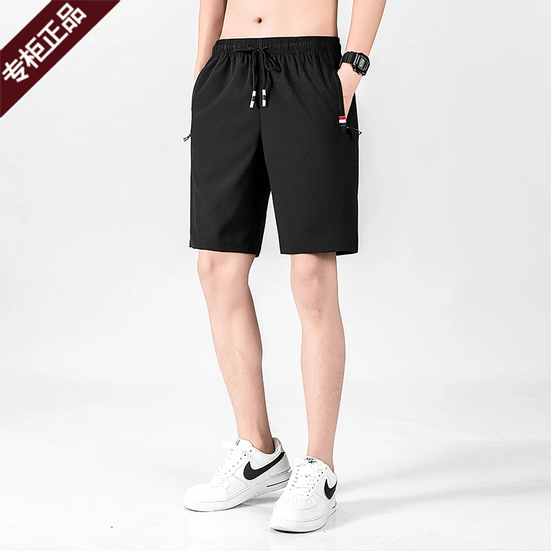 鄂尔多斯市薄短裤男夏季新款外穿运动速干冰丝裤松紧腰休闲五分裤