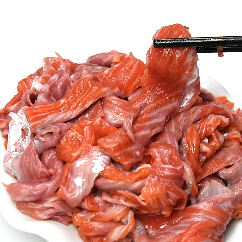 冰鲜三文鱼红肌肉1500g  皮下褐色碎肉烤煎熟食 非生鱼片刺身新鲜