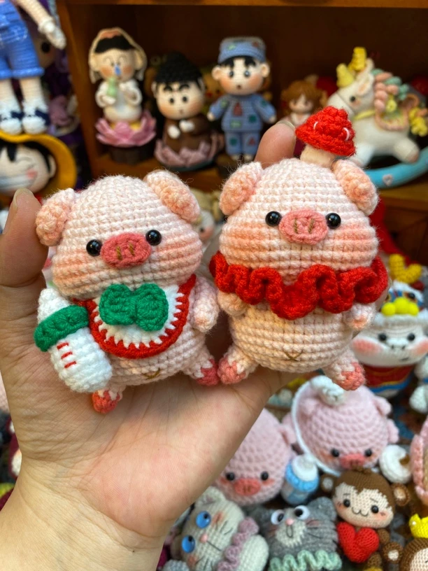 手工编织猪系列 摆件钥匙扣二选一标价是一只喜欢的拍下备注留言