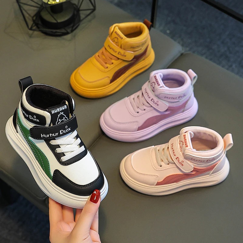 儿童运动鞋2025秋冬高帮男童板鞋中大童休闲篮球鞋滑板鞋女童鞋子