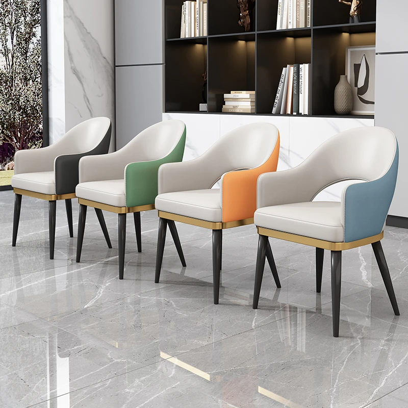 轻奢餐椅餐厅靠背椅现代简约家用椅子北欧舒适皮艺椅书桌梳妆台椅