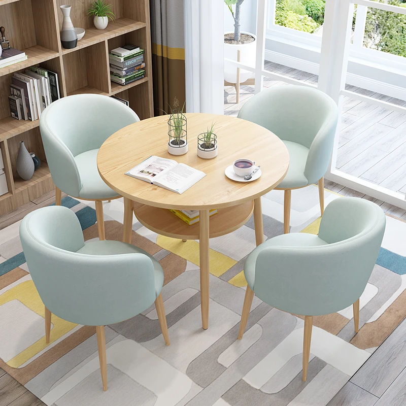 北欧休闲小圆桌办公室会客接待桌洽谈桌椅组合简约咖啡奶茶店餐桌