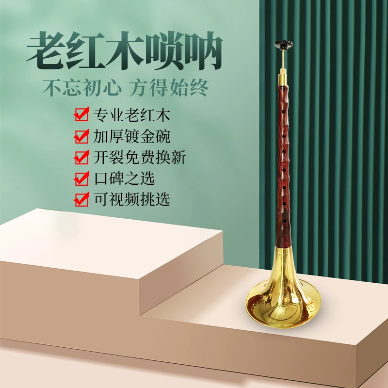 精品老红木专业演奏级高档唢呐EDC手工初学乐器耐用哨片吹奏音色