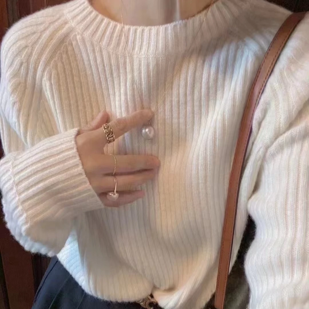 YOUYOU服饰韩版坑条纹毛衣