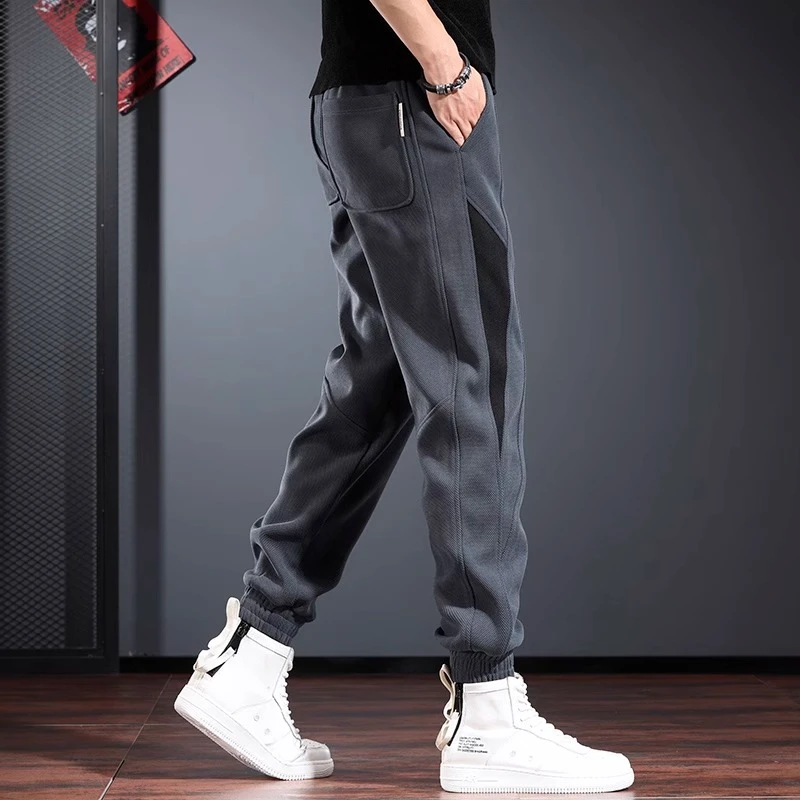 Cebrodz休闲裤男宽松收口束脚裤秋冬款百搭卫裤潮牌加绒加厚裤子