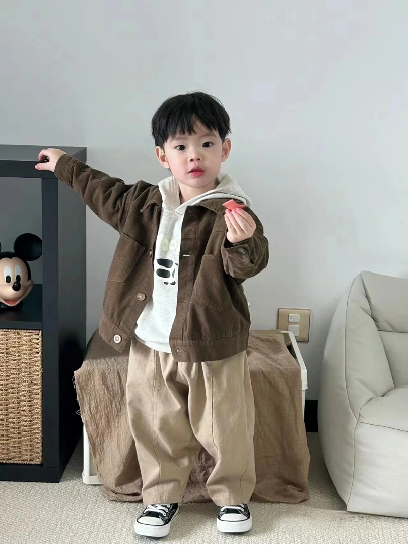 男童套装春秋款2025秋季帅气韩版外套小童宝宝时尚休闲儿童三件套