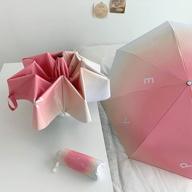 25夏新冰淇淋渐变全自动雨伞女晴雨两用伞渐变太阳伞