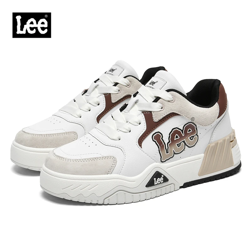 Lee板鞋男款2025新款鞋子男百搭潮鞋防滑春季真皮休闲男鞋小白鞋