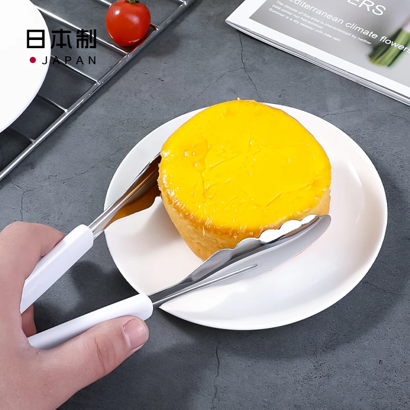 日本进口厨房多功能食品级料理夹家用防烫耐高温长柄食物夹烧烤夹