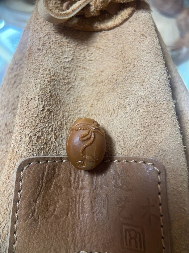 核雕钱袋 袋子 纯手工制作