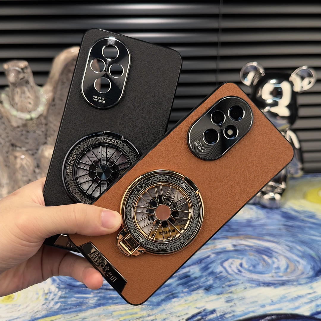 【解压陀螺支架】【星光艺术】适用荣耀200Pro手机壳艺术素皮多功能壳