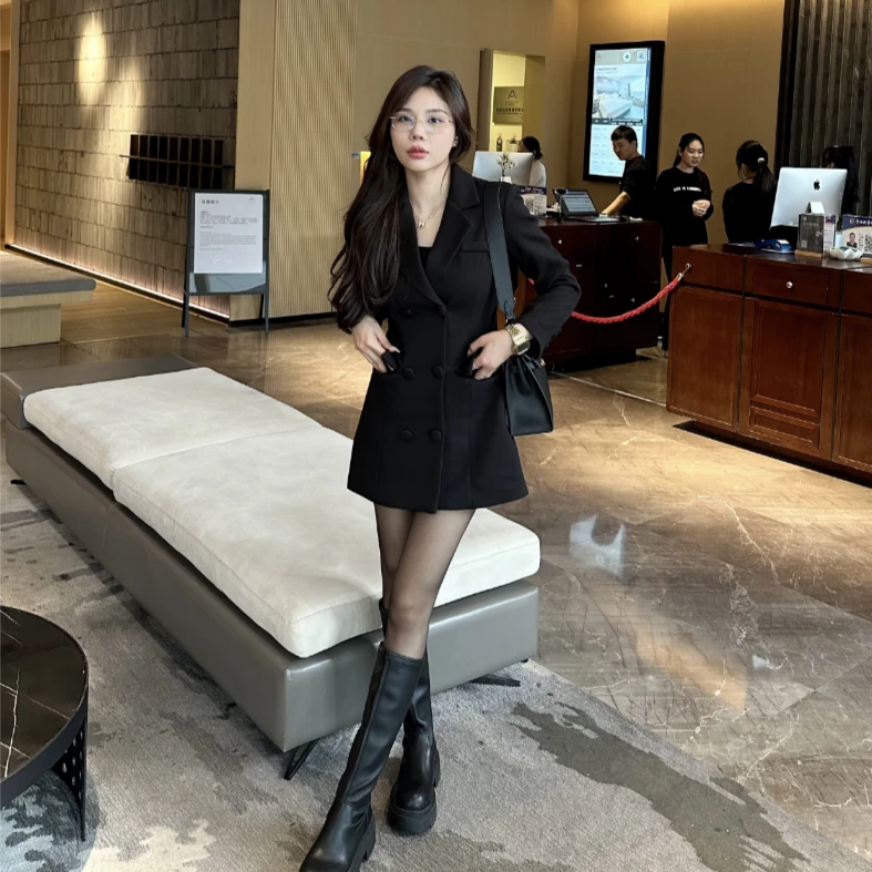 西装连衣裙2025春秋季新款小个子韩版高端气质时尚百搭显瘦西装裙