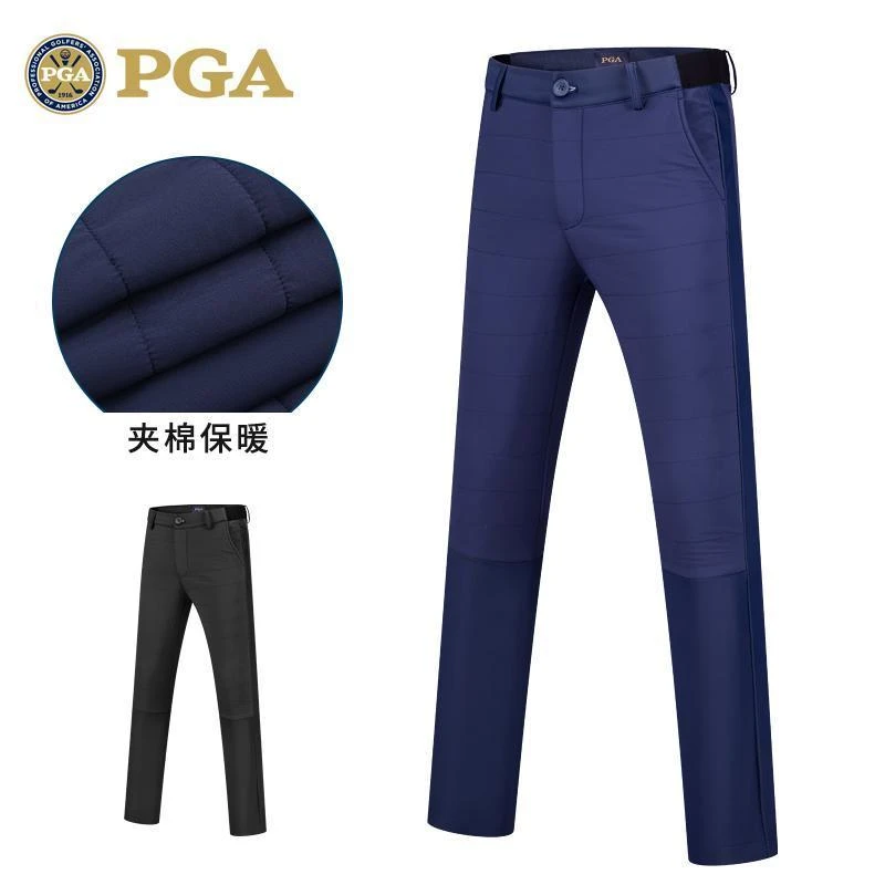 美国PGA 高尔夫裤子 男士球裤 夹棉保暖 吸光发热内里 弹力腰带