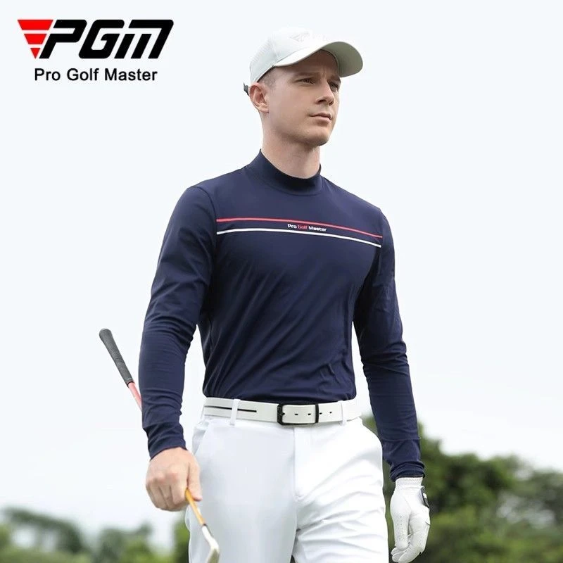 PGM 高尔夫服装男 春秋长袖T恤 运动高弹上衣 男装衣服百搭打底衫