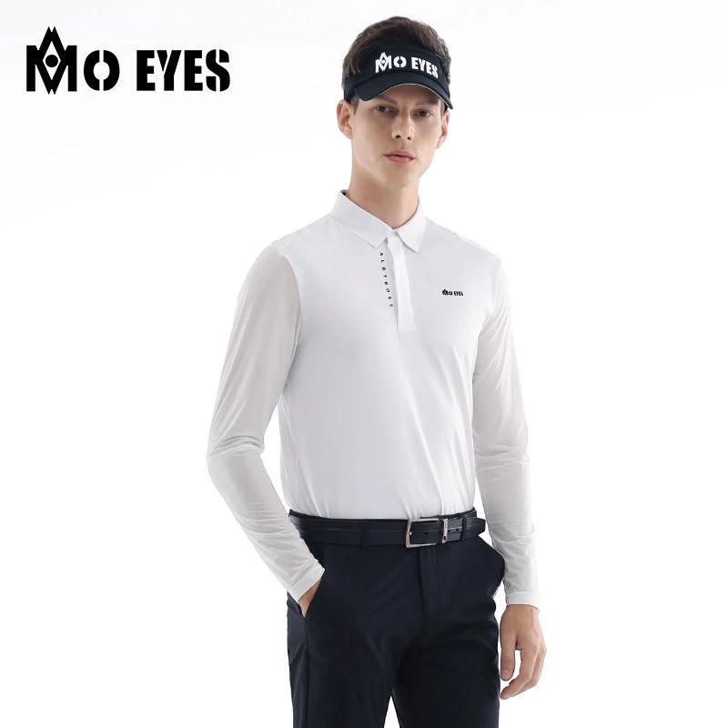 MOEYES 新款高尔夫男装防晒长袖春夏季 冰丝弹力透气速干T恤