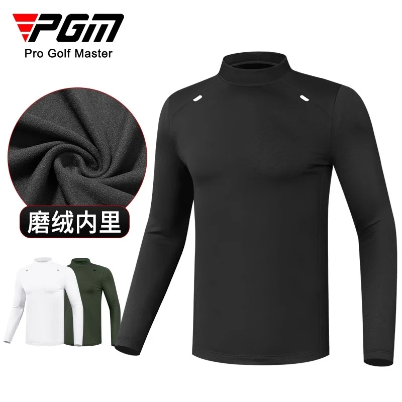 PGM 高尔夫服装男士打底衫秋冬季保暖衣长袖t恤磨绒内衣男装衣服