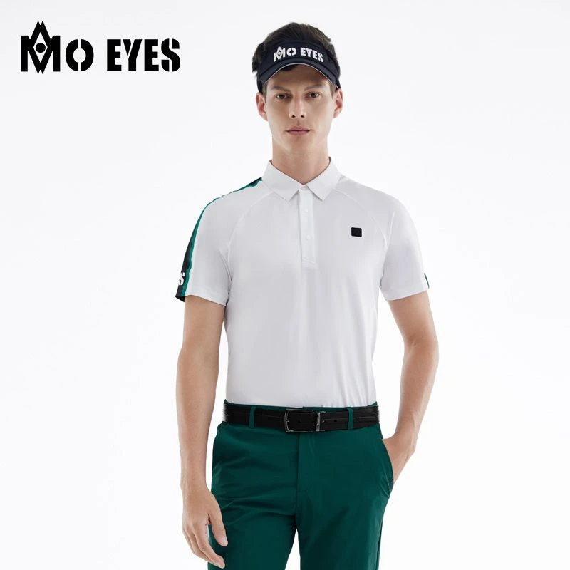 MOEYES魔眼高尔夫短袖男士运动T恤上衣镭射透气孔速干polo衫男装