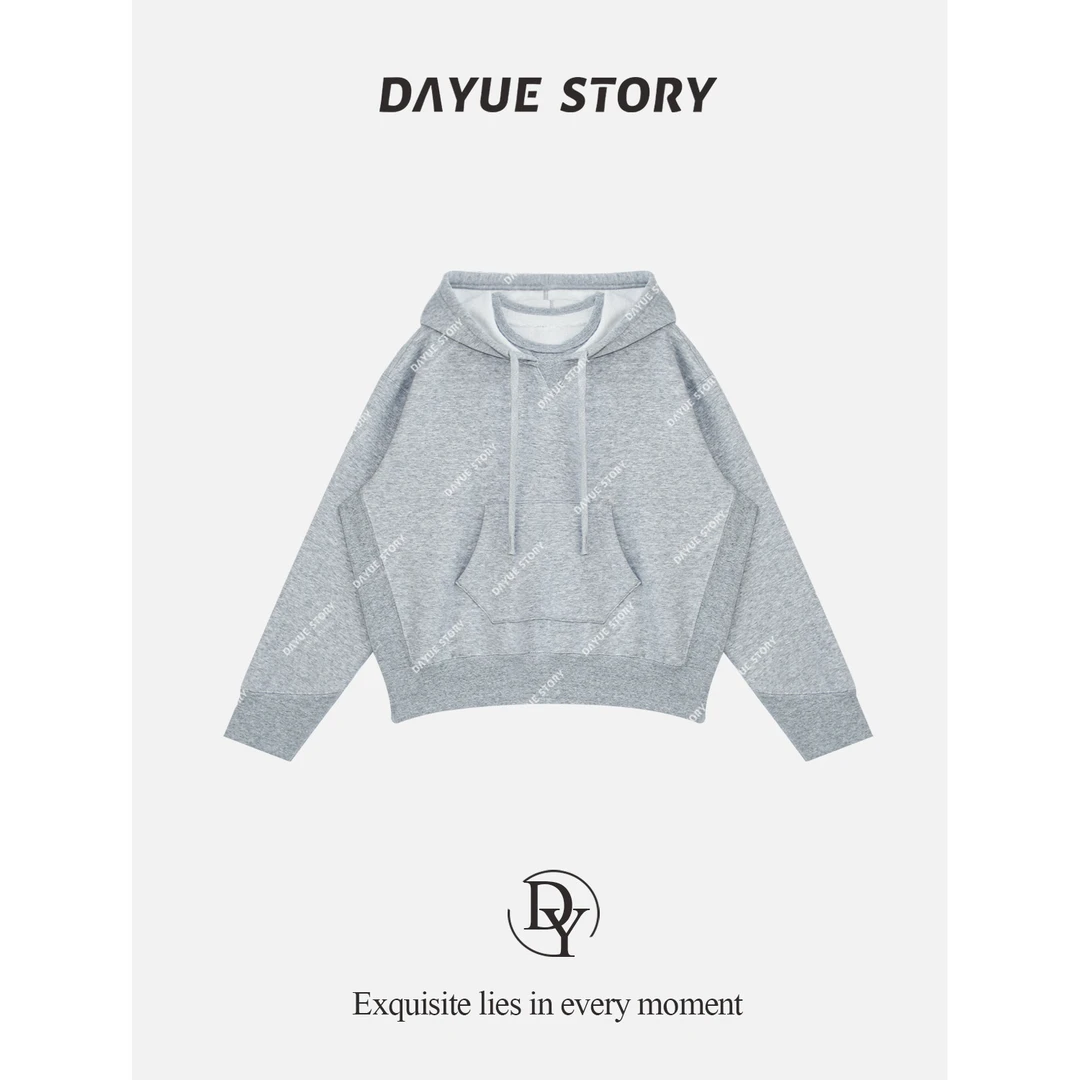 DAYUE【减龄卫衣】无法拒绝舒适又好看~设计师定制灰加绒连帽卫衣厚