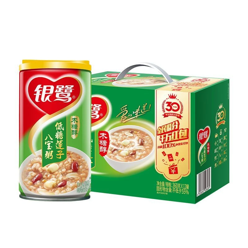 银鹭八宝粥低糖莲子粥方便速食送礼佳品360gx12罐整箱八宝粥礼盒