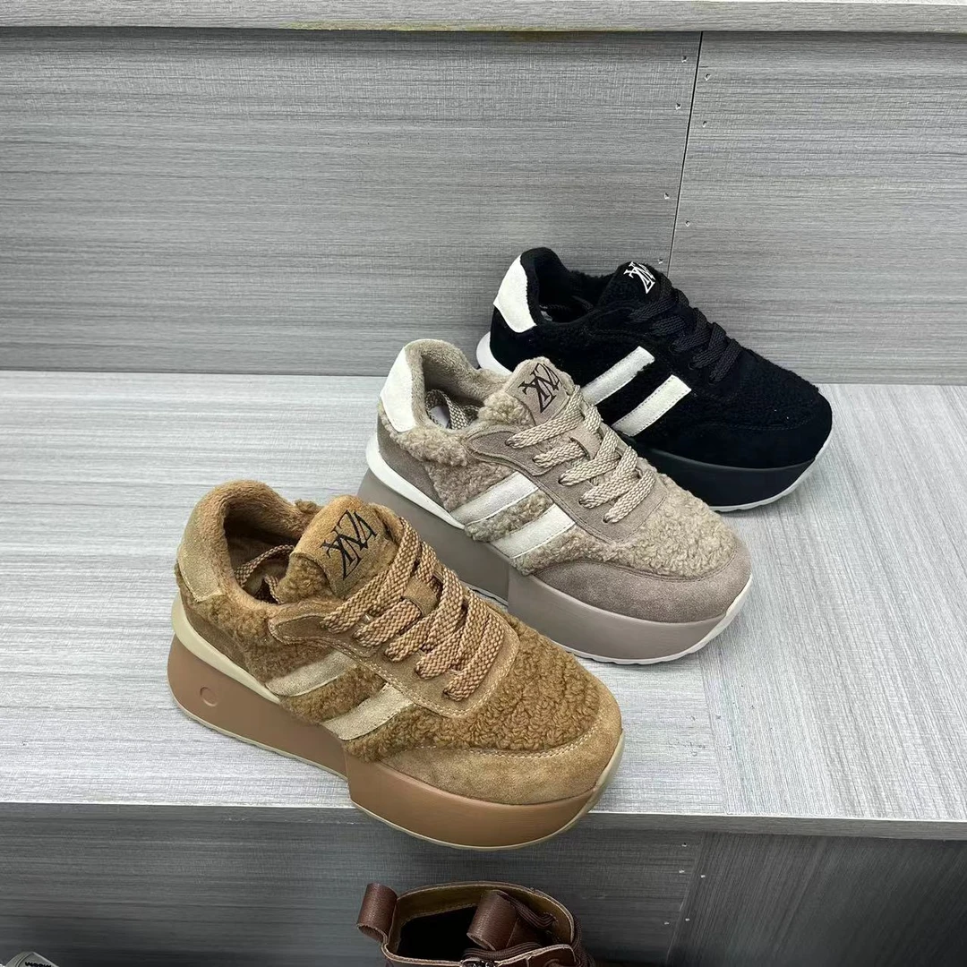 增高7CM 2023秋冬新款时尚厚底增高百搭休闲鞋保暖增高女鞋 23212