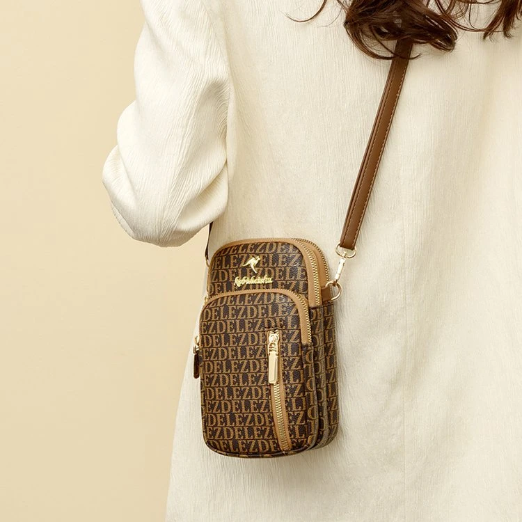 品牌正品竖款手机包2024新款经典格子时尚洋气百搭单肩斜挎包1001