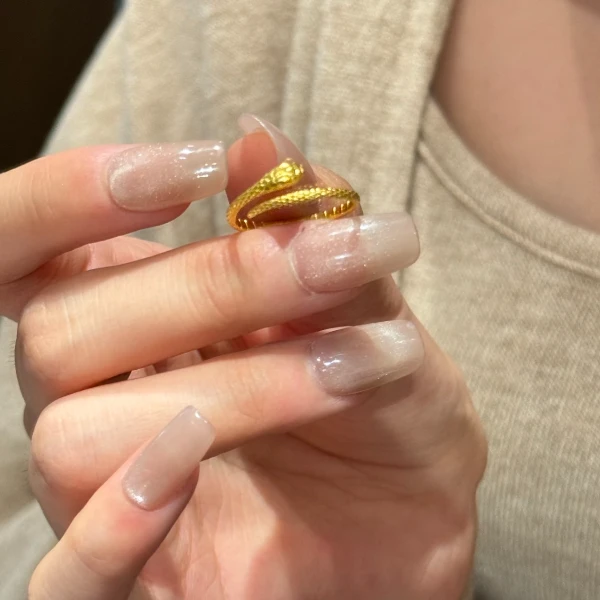 钛钢戒指 新中式国潮灵蛇可调节戒指女精致百搭不掉色本命年指环