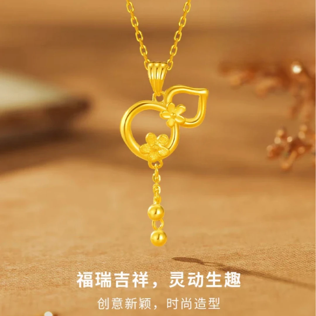 JIN BAI ZHENG 钛钢项链 新中式吉祥葫芦项链女款气质百搭不掉色