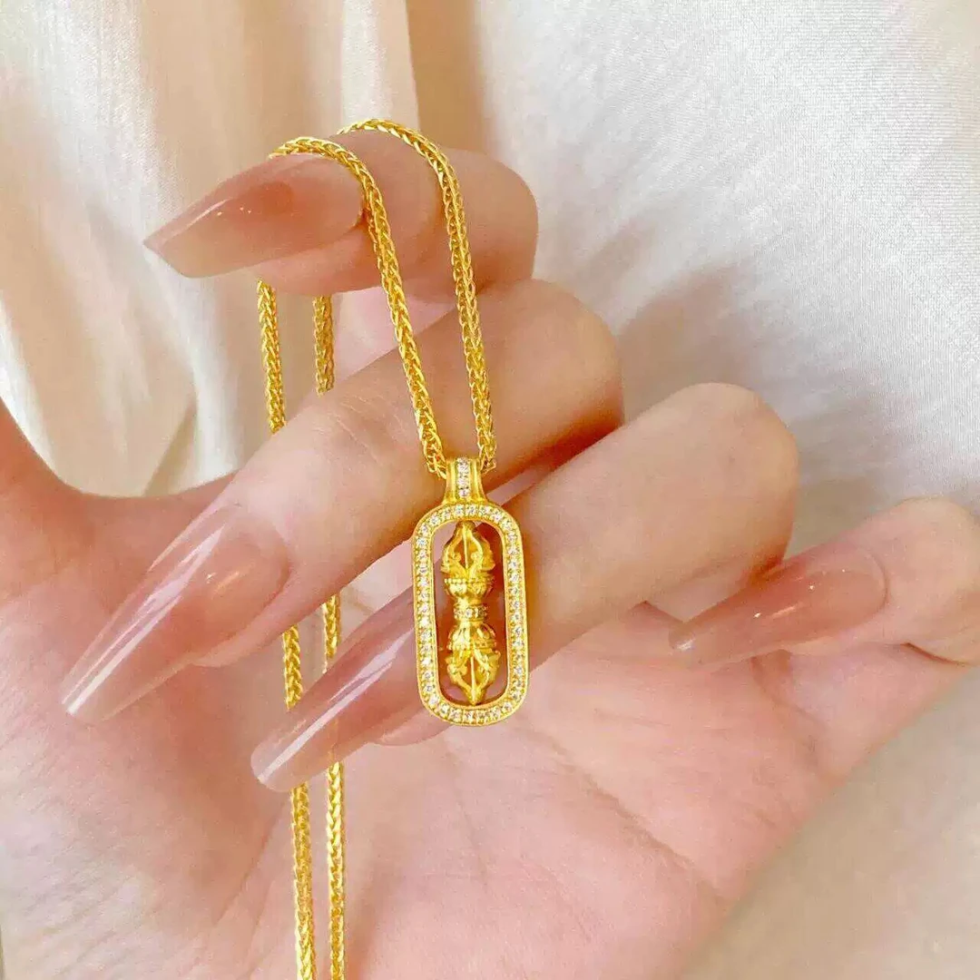 JIN BAI ZHENG 铜合金项链 新中式国风金刚杵项链女轻奢精致百搭