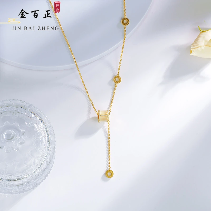 JIN BAI ZHENG 钛钢项链 时尚轻奢精致百搭ins冷淡风项链女款