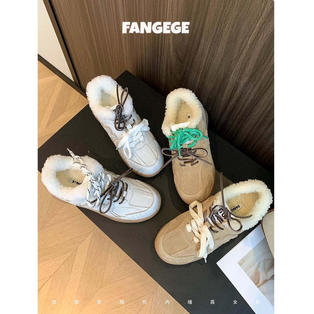 FANGEGE/梵歌歌秋冬加厚羊羔毛~miu系阿甘百搭保暖德迅休闲运动鞋